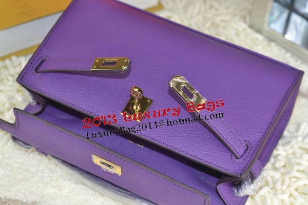 Hermes MINI Kelly 22cm Tote Bag Calfskin Leather Purple Hermes MINI Kelly 22cm Tote Bag Calfskin Leather Purple