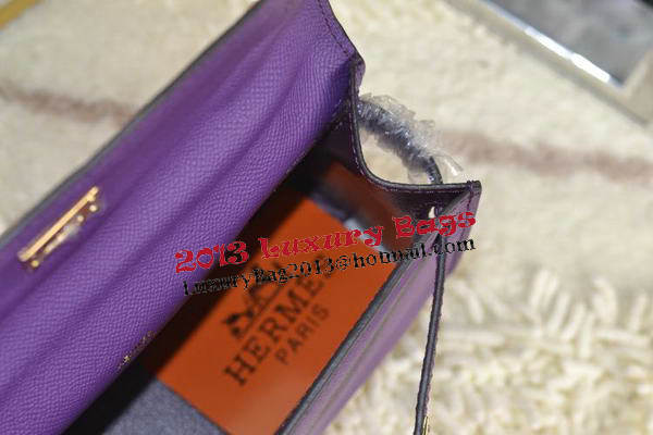 Hermes MINI Kelly 22cm Tote Bag Calfskin Leather Purple Hermes MINI Kelly 22cm Tote Bag Calfskin Leather Purple