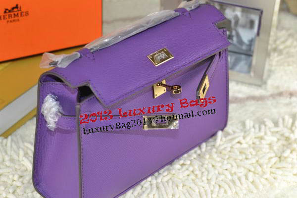 Hermes MINI Kelly 22cm Tote Bag Calfskin Leather Purple Hermes MINI Kelly 22cm Tote Bag Calfskin Leather Purple