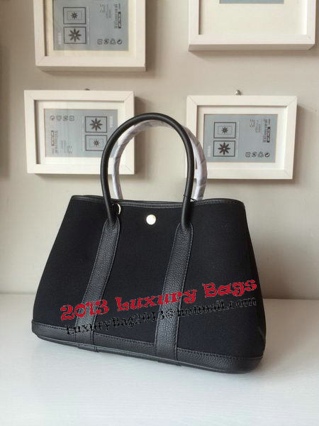 Hermes Garden Party 30CM Bag Canvas Leather H11S Black Hermes Garden Party 30CM Bag Canvas Leather H11S Black