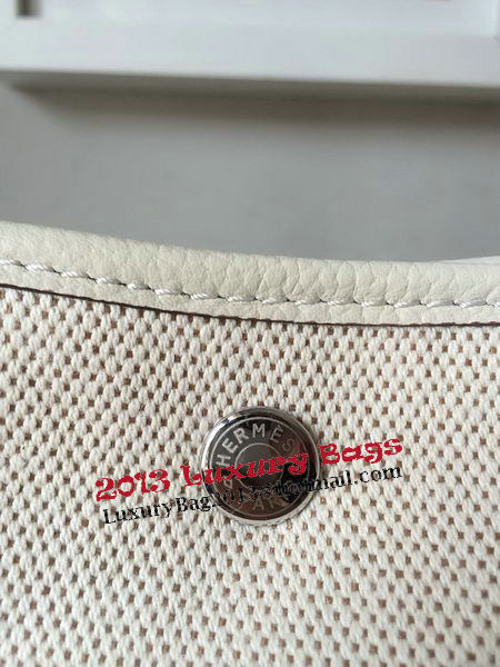 Hermes Garden Party 30CM Bag Canvas Leather H11S OffWhite Hermes Garden Party 30CM Bag Canvas Leather H11S OffWhite