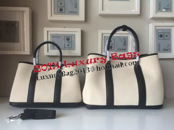 Hermes Garden Party 36CM Bag Canvas Leather H11M Black&White Hermes Garden Party 36CM Bag Canvas Leather H11M Black&White