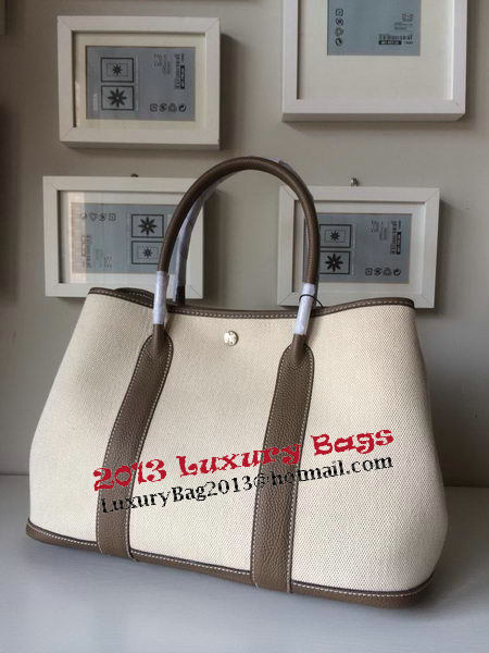 Hermes Garden Party 36CM Bag Canvas Leather H11M Grey Hermes Garden Party 36CM Bag Canvas Leather H11M Grey