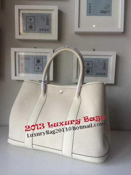 Hermes Garden Party 36CM Bag Canvas Leather H11M OffWhite Hermes Garden Party 36CM Bag Canvas Leather H11M OffWhite