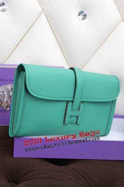 Hermes Jige Clutch Bag Calfskin Leather H258 Green Hermes Jige Clutch Bag Calfskin Leather H258 Green