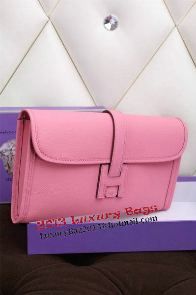Hermes Jige Clutch Bag Calfskin Leather H258 Pink Hermes Jige Clutch Bag Calfskin Leather H258 Pink