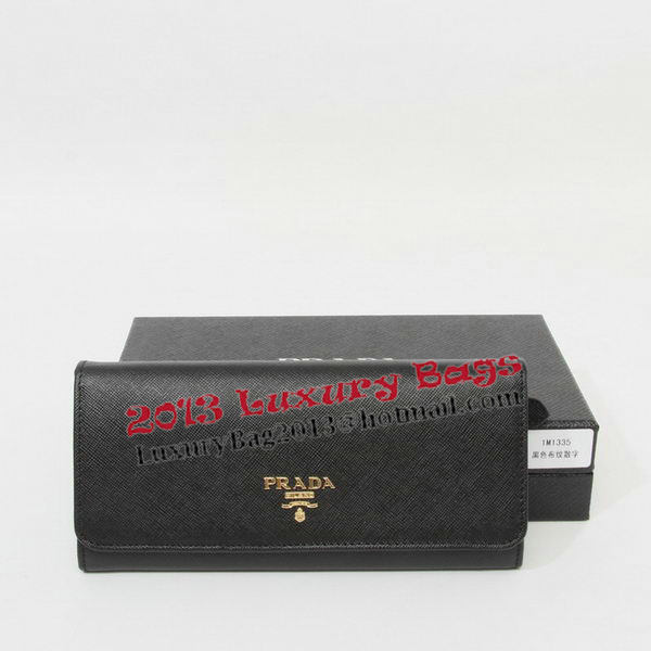 Prada Saffiano Leather Bifond Wallet 1M11335 Black Prada Saffiano Leather Bifond Wallet 1M11335 Black