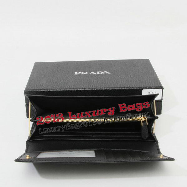 Prada Saffiano Leather Bifond Wallet 1M11335 Black Prada Saffiano Leather Bifond Wallet 1M11335 Black