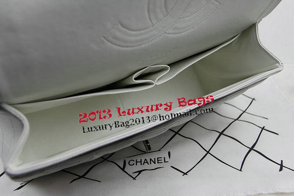 Chanel Classic Flap Bag OffWhite Original Leather CF1113 Silver Chanel Classic Flap Bag OffWhite Original Leather CF1113 Silver