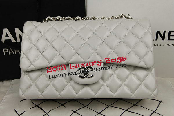 Chanel Classic Flap Bag OffWhite Original Leather CF1113 Silver Chanel Classic Flap Bag OffWhite Original Leather CF1113 Silver