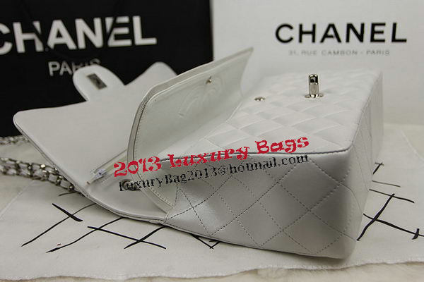 Chanel Classic Flap Bag OffWhite Original Leather CF1113 Silver Chanel Classic Flap Bag OffWhite Original Leather CF1113 Silver