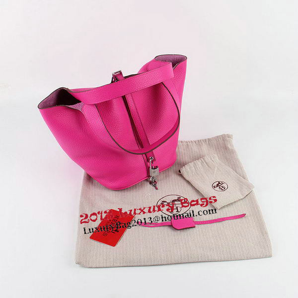 Hermes Picotin Lock PM Bag in Clemence Leather H8615 Rose Hermes Picotin Lock PM Bag in Clemence Leather H8615 Rose