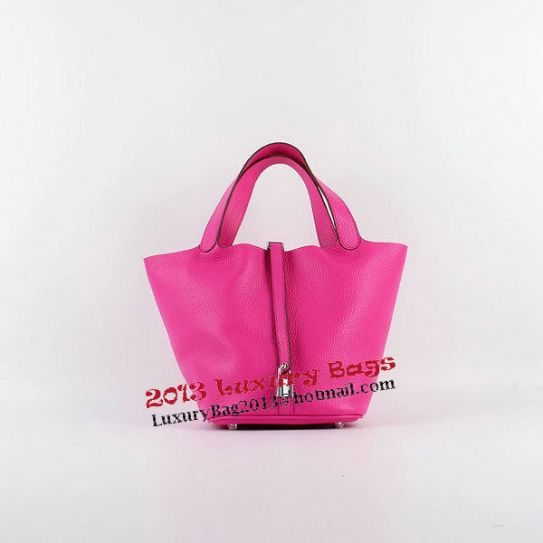 Hermes Picotin Lock PM Bag in Clemence Leather H8615 Rose Hermes Picotin Lock PM Bag in Clemence Leather H8615 Rose