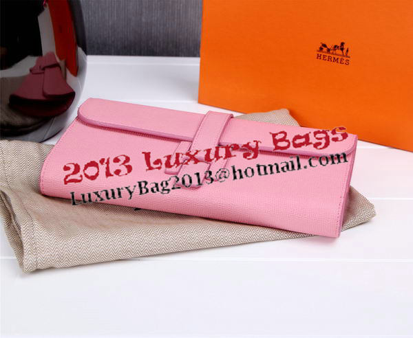 Hermes Jige Clutch Bag Calfskin Leather H8057 Pink Hermes Jige Clutch Bag Calfskin Leather H8057 Pink