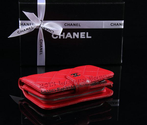 Chanel Matelasse Bi-Fold Wallet Sheepskin Leater A31506 Red Chanel Matelasse Bi-Fold Wallet Sheepskin Leater A31506 Red
