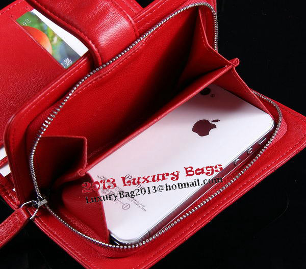 Chanel Matelasse Bi-Fold Wallet Sheepskin Leater A31506 Red Chanel Matelasse Bi-Fold Wallet Sheepskin Leater A31506 Red