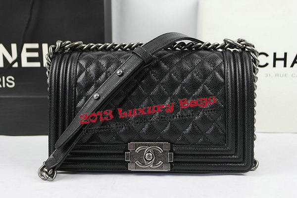 Boy Chanel Flap Shoulder Bags Black Original Cannage Pattern A67025 Silver Boy Chanel Flap Shoulder Bags Black Original Cannage Pattern A67025 Silver