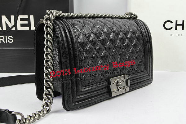 Boy Chanel Flap Shoulder Bags Black Original Cannage Pattern A67025 Silver Boy Chanel Flap Shoulder Bags Black Original Cannage Pattern A67025 Silver