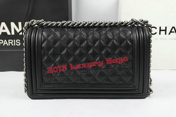 Boy Chanel Flap Shoulder Bags Black Original Cannage Pattern A67025 Silver Boy Chanel Flap Shoulder Bags Black Original Cannage Pattern A67025 Silver