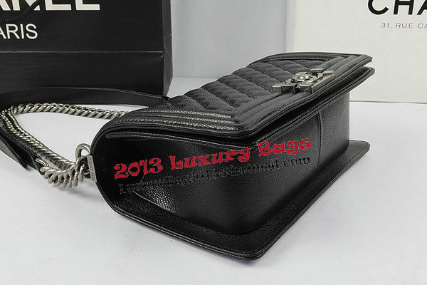 Boy Chanel Flap Shoulder Bags Black Original Cannage Pattern A67025 Silver Boy Chanel Flap Shoulder Bags Black Original Cannage Pattern A67025 Silver