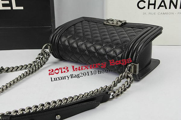 Boy Chanel Flap Shoulder Bags Black Original Cannage Pattern A67025 Silver Boy Chanel Flap Shoulder Bags Black Original Cannage Pattern A67025 Silver