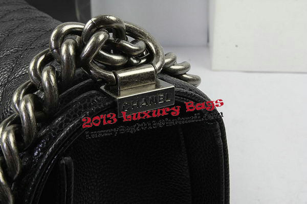 Boy Chanel Flap Shoulder Bags Black Original Cannage Pattern A67025 Silver Boy Chanel Flap Shoulder Bags Black Original Cannage Pattern A67025 Silver