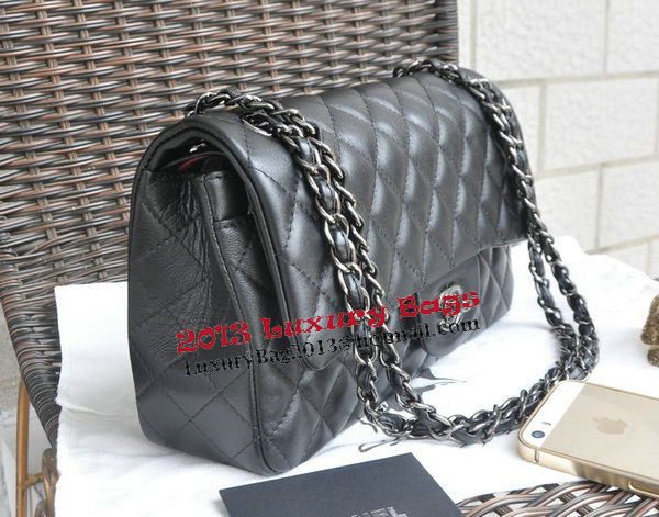 Chanel 2.55 Series Bags Black Sheepskin Leather CHA1112 Silver Chanel 2.55 Series Bags Black Sheepskin Leather CHA1112 Silver