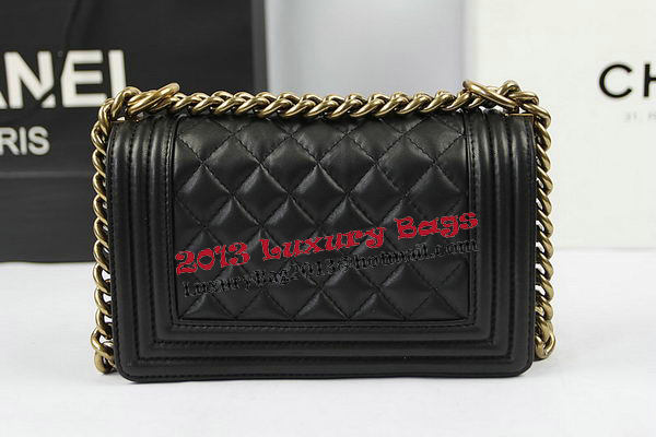 Chanel Boy Flap Shoulder Bags Black Original Lambskin Leather A67085 Gold Chanel Boy Flap Shoulder Bags Black Original Lambskin Leather A67085 Gold