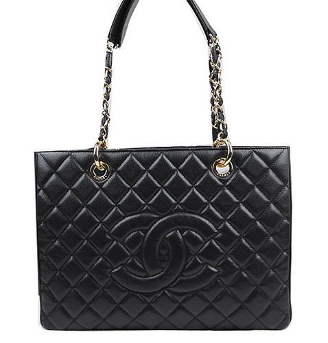 Chanel Classic Coco Bag Black GST Caviar Leather A50995 Gold