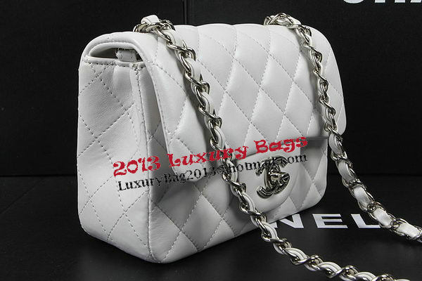 Chanel Classic MINI Flap Bag OffWhite Original Sheep Leather CF1115 Silver Chanel Classic MINI Flap Bag OffWhite Original Sheep Leather CF1115 Silver