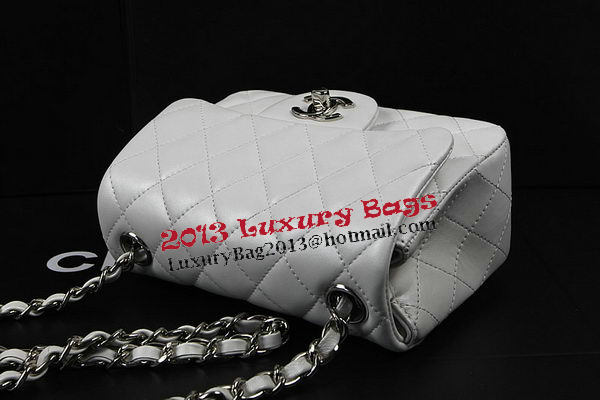 Chanel Classic MINI Flap Bag OffWhite Original Sheep Leather CF1115 Silver Chanel Classic MINI Flap Bag OffWhite Original Sheep Leather CF1115 Silver