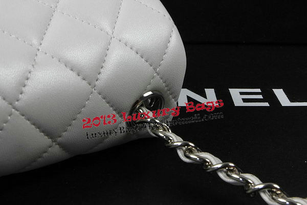 Chanel Classic MINI Flap Bag OffWhite Original Sheep Leather CF1115 Silver Chanel Classic MINI Flap Bag OffWhite Original Sheep Leather CF1115 Silver