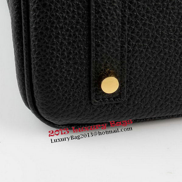 Hermes Birkin 35CM Tote Bags Black Grainy Leather H-35 Gold Hermes Birkin 35CM Tote Bags Black Grainy Leather H-35 Gold