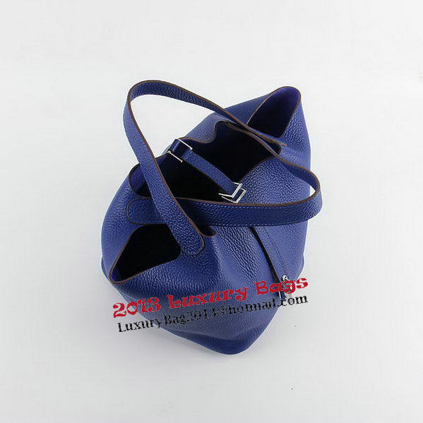 Hermes Picotin Lock MM Bags Clemence Leather H8616 Blue Hermes Picotin Lock MM Bags Clemence Leather H8616 Blue