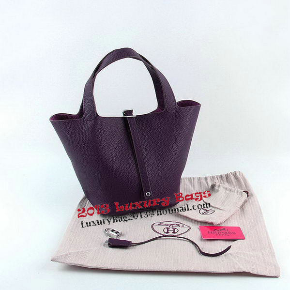 Hermes Picotin Lock MM Bags Clemence Leather H8616 Purple Hermes Picotin Lock MM Bags Clemence Leather H8616 Purple