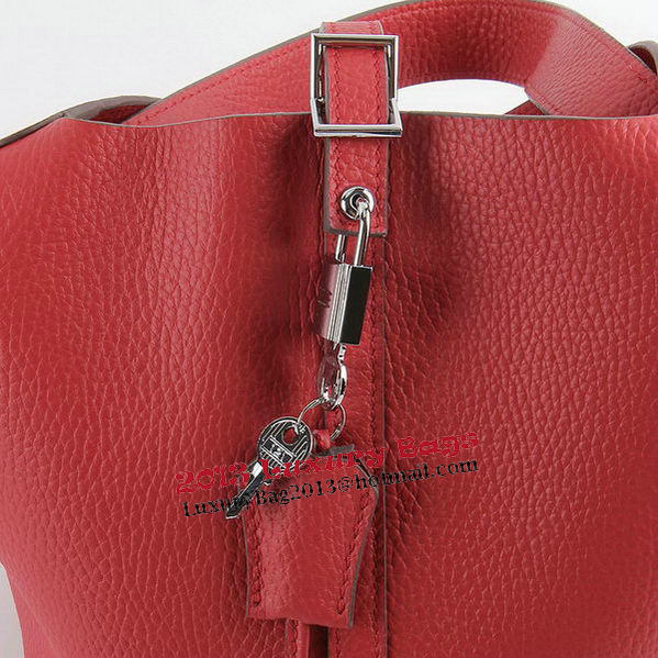 Hermes Picotin Lock MM Bags Clemence Leather H8616 Red Hermes Picotin Lock MM Bags Clemence Leather H8616 Red