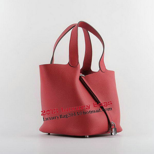 Hermes Picotin Lock MM Bags Clemence Leather H8616 Red Hermes Picotin Lock MM Bags Clemence Leather H8616 Red