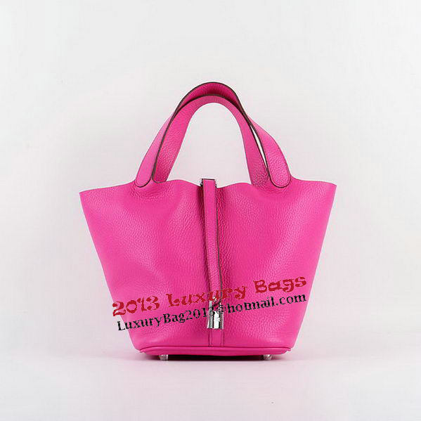 Hermes Picotin Lock MM Bags Clemence Leather H8616 Rose Hermes Picotin Lock MM Bags Clemence Leather H8616 Rose