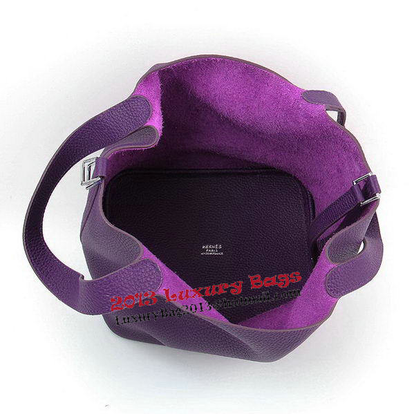 Hermes Picotin Lock PM Bags Clemence Leather H8615 Purple Hermes Picotin Lock PM Bags Clemence Leather H8615 Purple