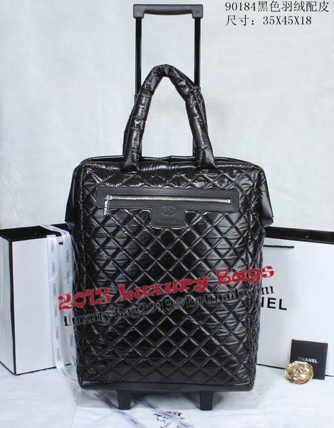 Chanel CoCo Cocoon Quilted Nylon Trolley Case A90184 Black Chanel CoCo Cocoon Quilted Nylon Trolley Case A90184 Black