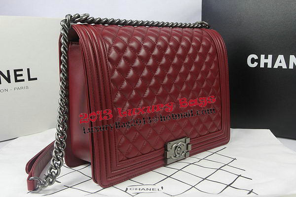 Boy Chanel Flap Shoulder Bag Burgundy Original Sheepskin A67087 Silver Boy Chanel Flap Shoulder Bag Burgundy Original Sheepskin A67087 Silver