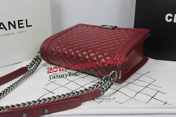 Boy Chanel Flap Shoulder Bag Burgundy Original Sheepskin A67087 Silver Boy Chanel Flap Shoulder Bag Burgundy Original Sheepskin A67087 Silver