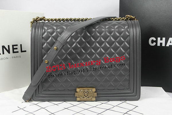 Boy Chanel Flap Shoulder Bag Grey Original Sheepskin A67087 Brass Boy Chanel Flap Shoulder Bag Grey Original Sheepskin A67087 Brass