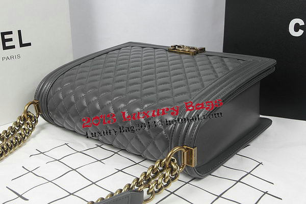 Boy Chanel Flap Shoulder Bag Grey Original Sheepskin A67087 Brass Boy Chanel Flap Shoulder Bag Grey Original Sheepskin A67087 Brass