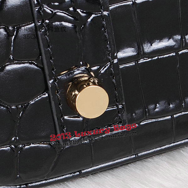 Hermes Birkin 35CM Tote Bag Shiny Croco Leather H35C Black Hermes Birkin 35CM Tote Bag Shiny Croco Leather H35C Black