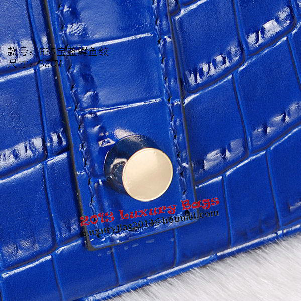 Hermes Birkin 35CM Tote Bag Shiny Croco Leather H35C Blue Hermes Birkin 35CM Tote Bag Shiny Croco Leather H35C Blue