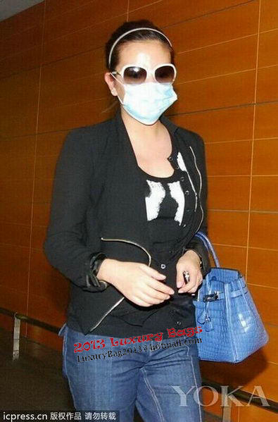 Hermes Birkin 35CM Tote Bag Shiny Croco Leather H35C Blue Hermes Birkin 35CM Tote Bag Shiny Croco Leather H35C Blue