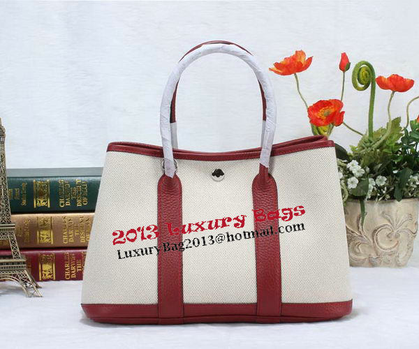Hermes Garden Party 30cm Tote Bag Canvas Burgundy Hermes Garden Party 30cm Tote Bag Canvas Burgundy