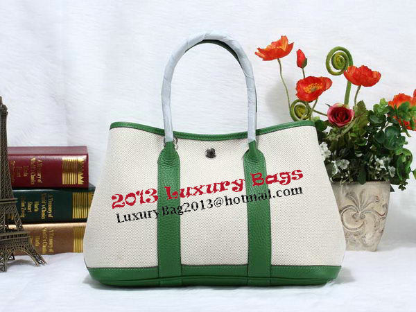 Hermes Garden Party 30cm Tote Bag Canvas Green Hermes Garden Party 30cm Tote Bag Canvas Green