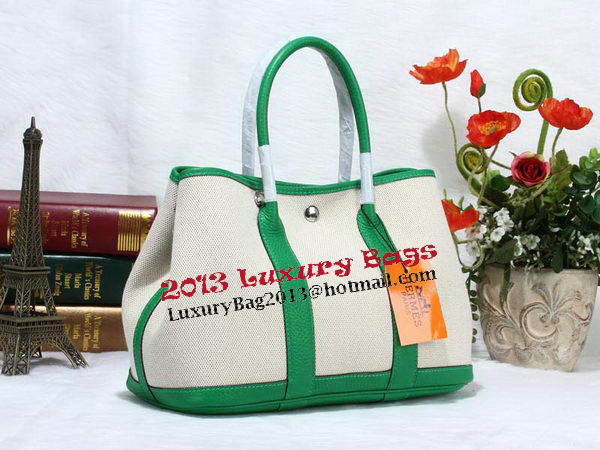 Hermes Garden Party 30cm Tote Bag Canvas Light Green Hermes Garden Party 30cm Tote Bag Canvas Light Green